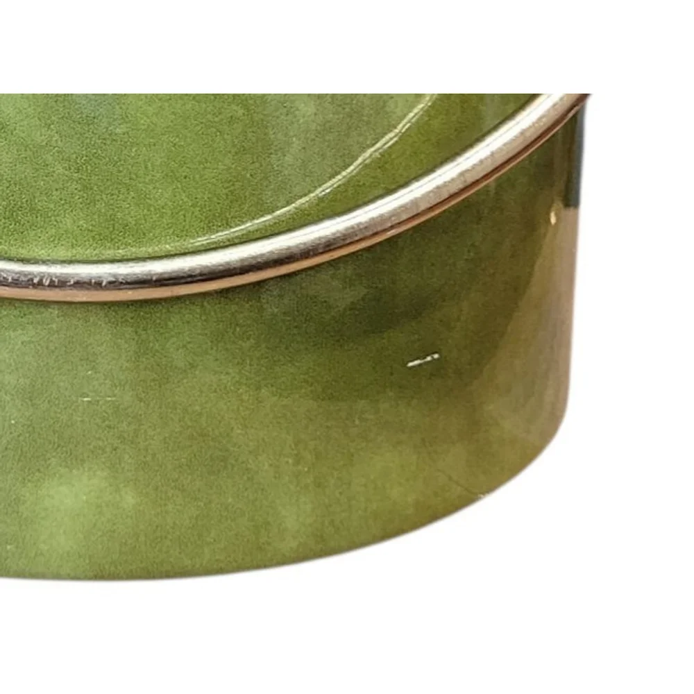 Vintage Ice Bucket padded vinyl green Tortoise MCM 70s Retro